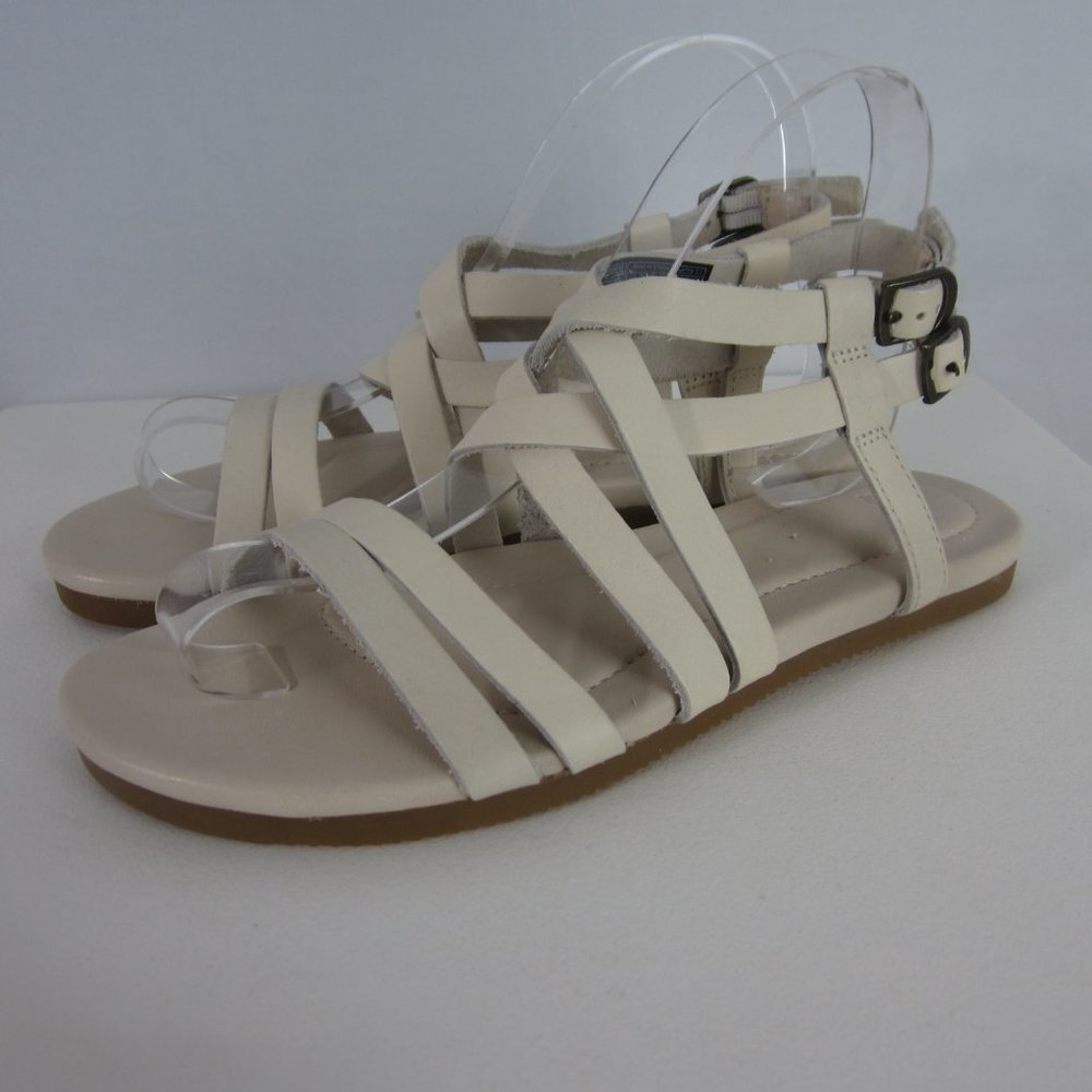 New Teva Womens 7 M Avalina Ivory Leather Gladiator Strappy Sandals EU 38